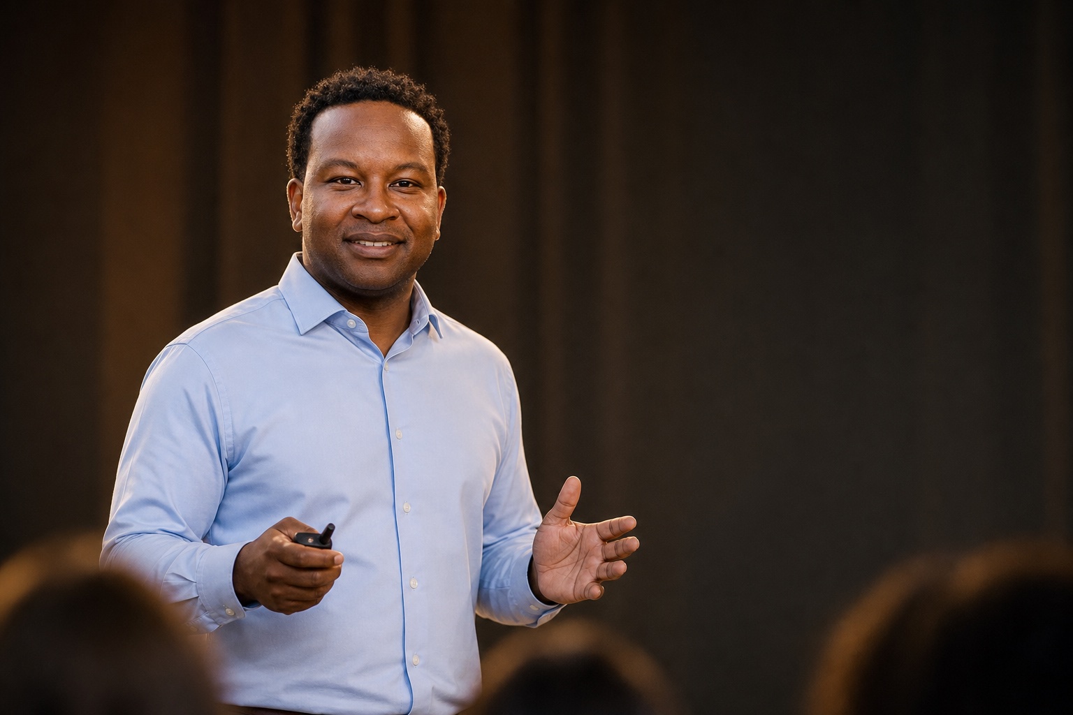 Carlos Boyd presenting to an audience